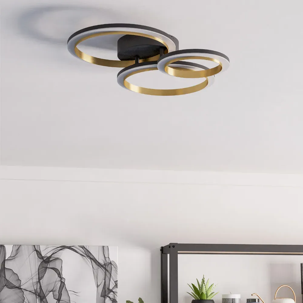 Calliera Circle LED Ceiling Light - Black, Steel