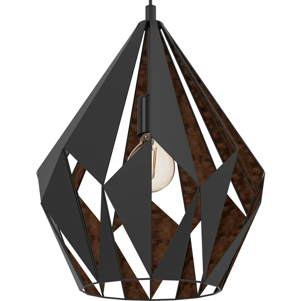 Carlton 1 Diamond Pendant Light - Black, Copper