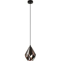 Carlton 1 Diamond-Shaped Pendant Light - Black, Metal