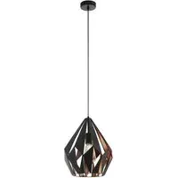 Carlton 1 Geometric Pendant Light - Black, Steel