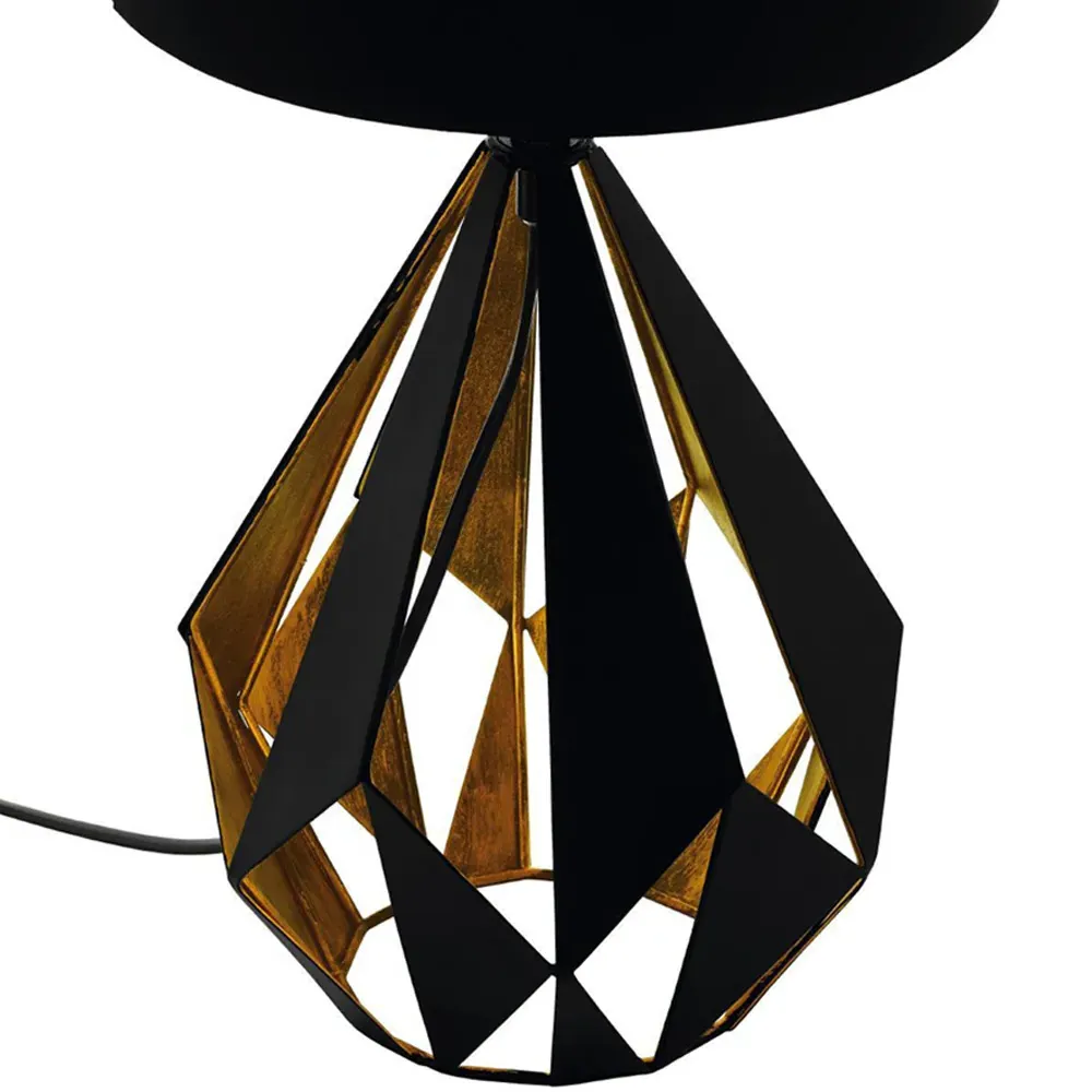 Carlton 5 Geometric Table Lamp - Black, Copper