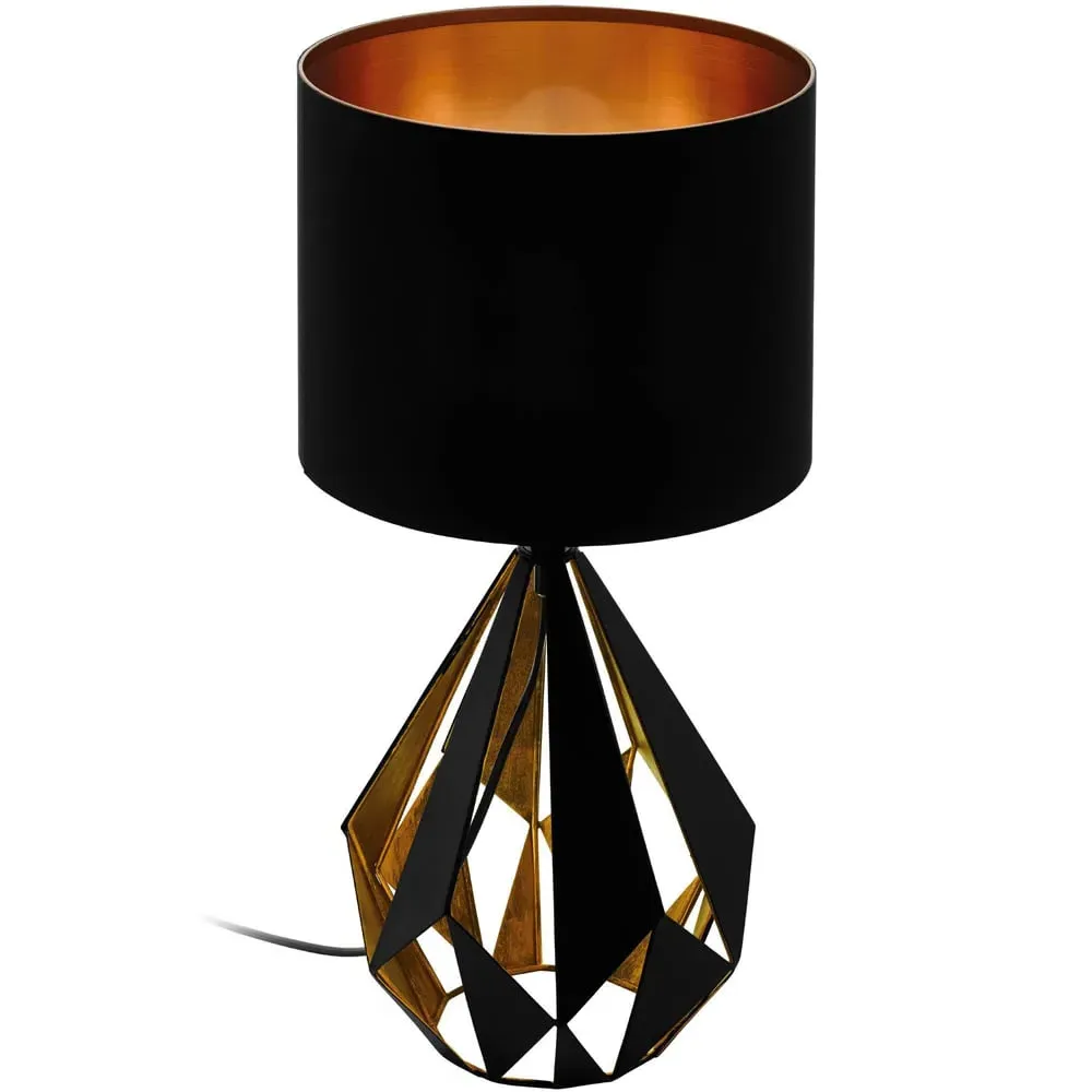 Carlton 5 Geometric Table Lamp - Black, Copper