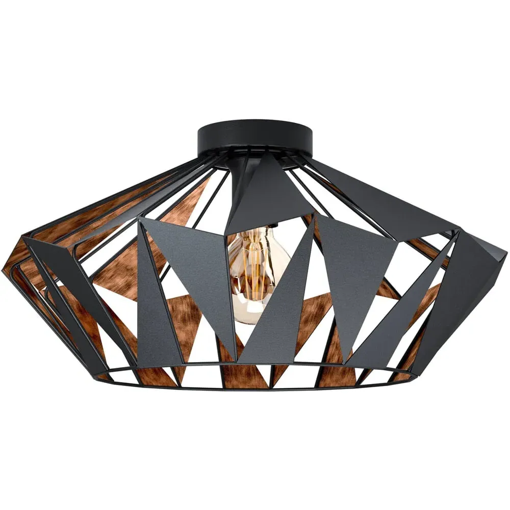 Carlton 6 Diamond-Shaped Ceiling Light - Black, Copper image