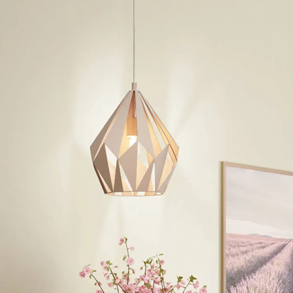 Carlton P Geometric Pendant Light - Apricot