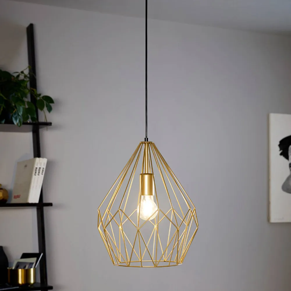Carlton Wired Pendant Light - Gold, Steel