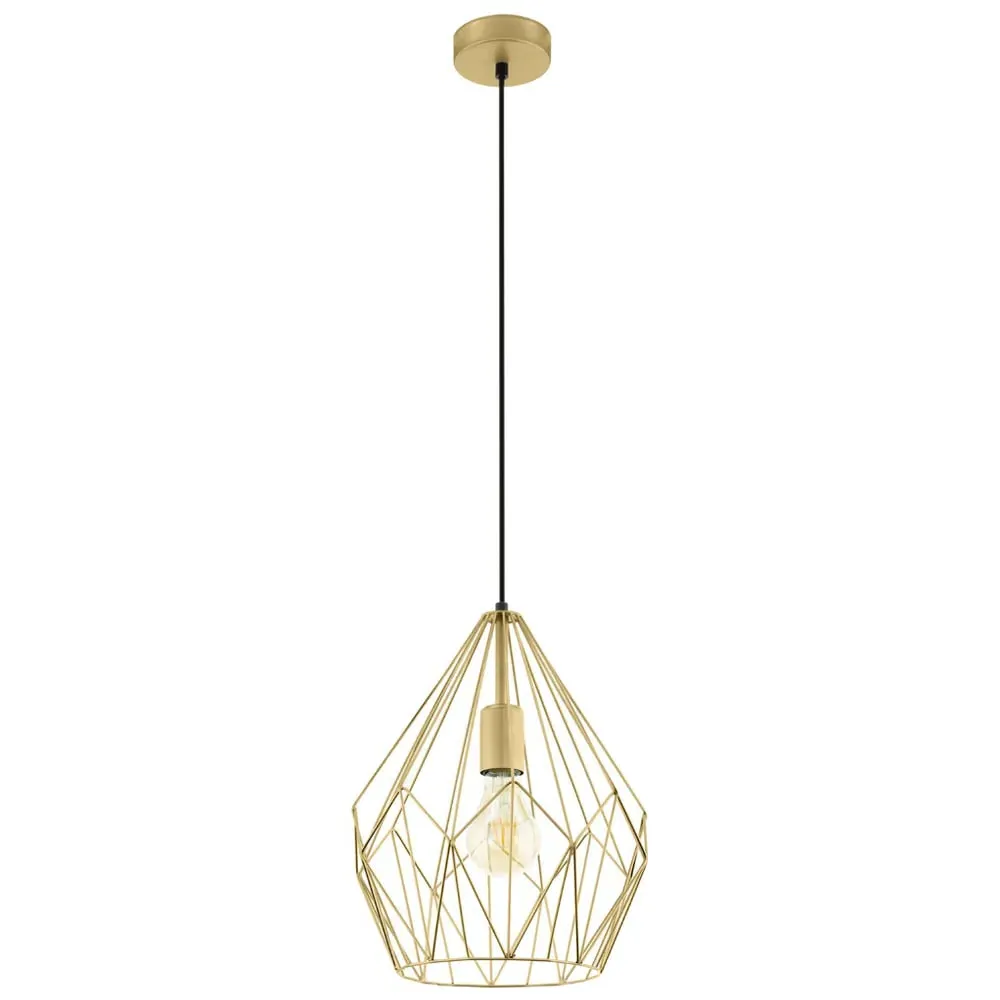 Carlton Wired Pendant Light - Gold, Steel image