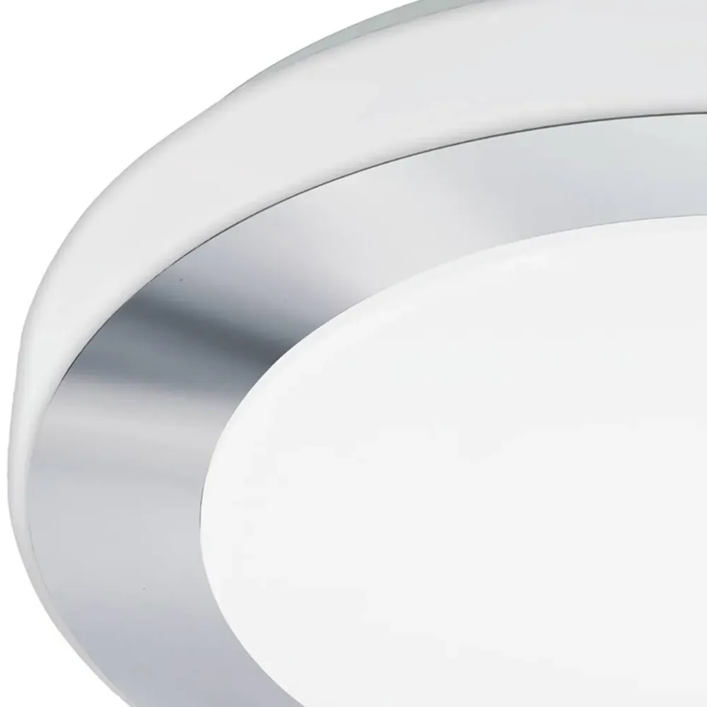 Carpi Round LED Ceiling Light IP44 - Chrome, Steel