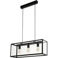 Charterhouse 3L Caged Pendant Light - Black
