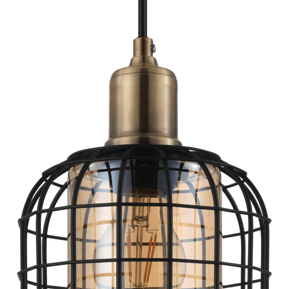 Chisle 3 Light LED Steel Pendant Light - Black
