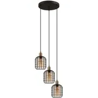 Chisle 3 Light LED Steel Pendant Light - Black