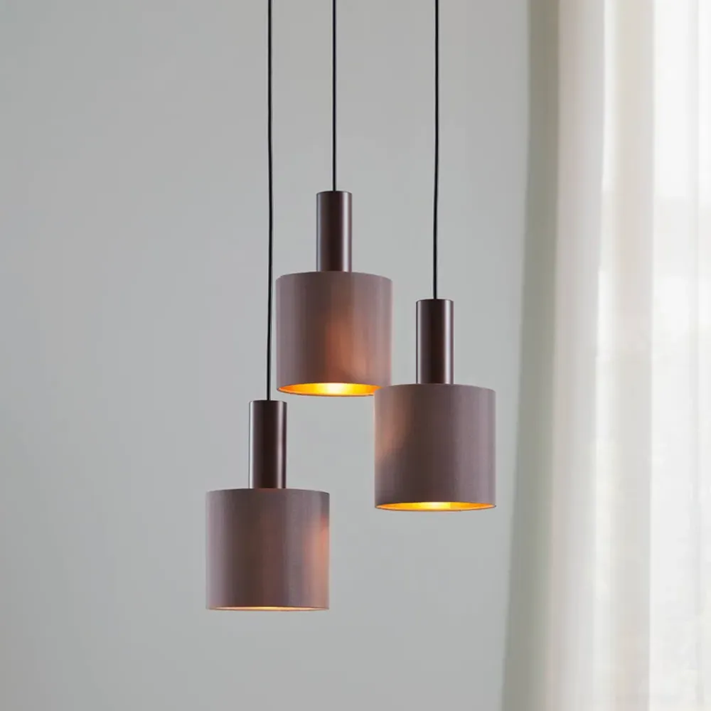 Concessa 1 Cluster Pendant Light - Cappuccino, Fabric