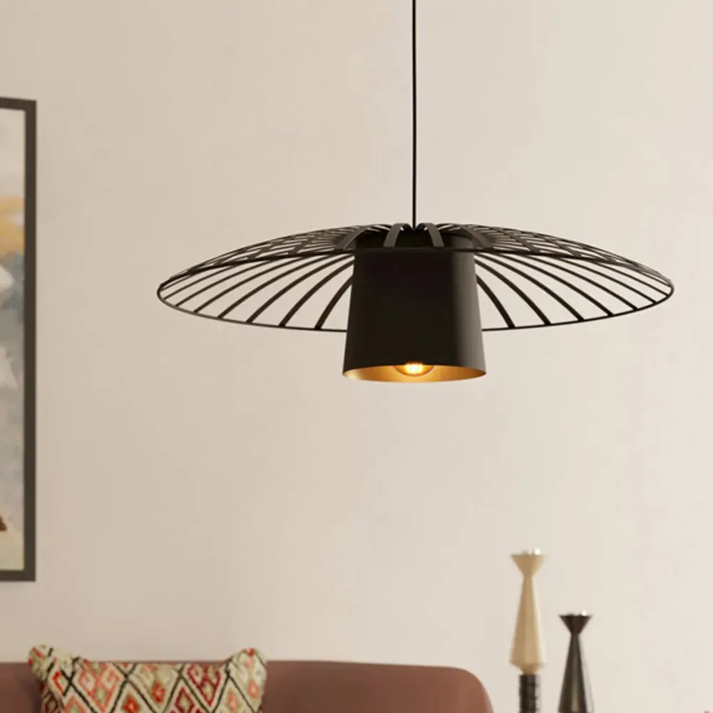 Felixkirk Round Pendant Light - Black, Metal