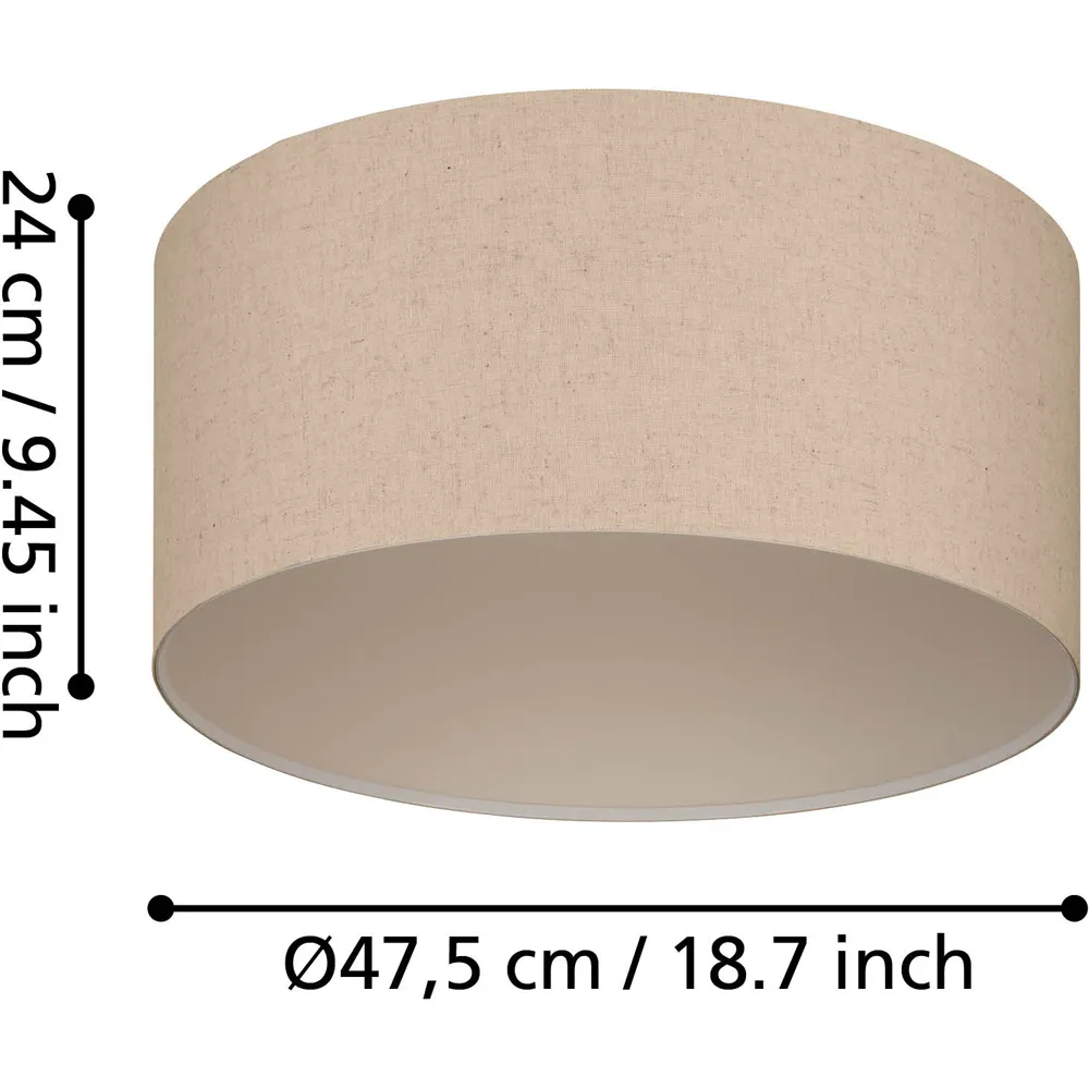 Feniglia Drum Ceiling Light - Beige, Linen