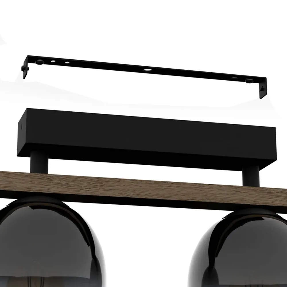 Filago Ombre Glass Ceiling Light - Black, Walnut