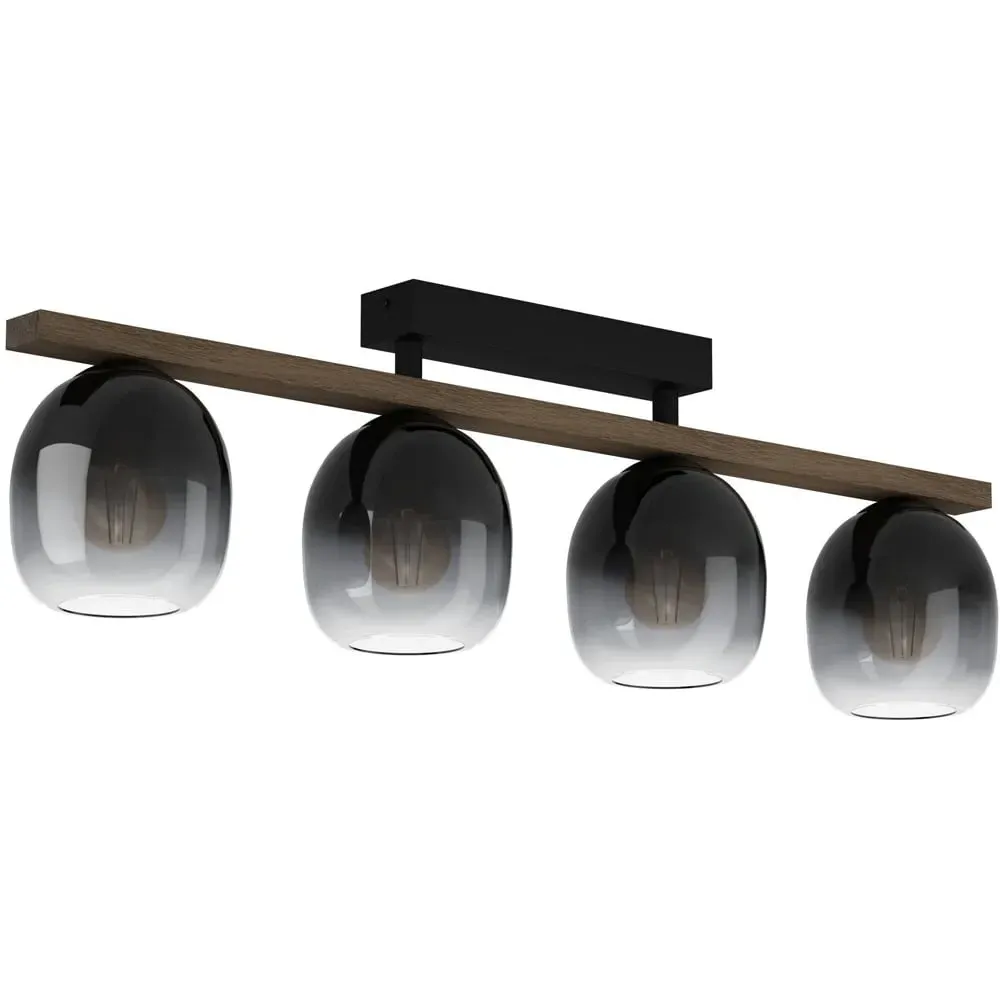 Filago Ombre Glass Ceiling Light - Black, Walnut image