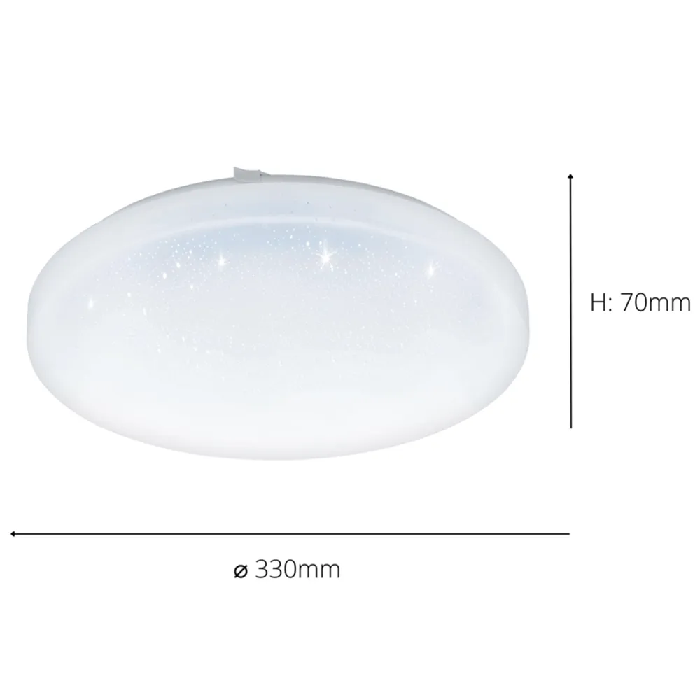 Frania-S Round Flush Ceiling Light - White, Metal