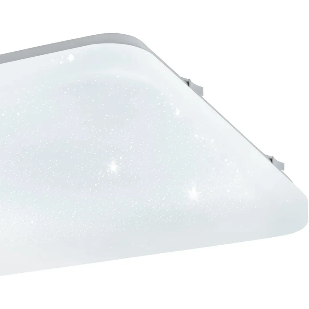 Frania-S Square Flush Ceiling Light - White, Metal