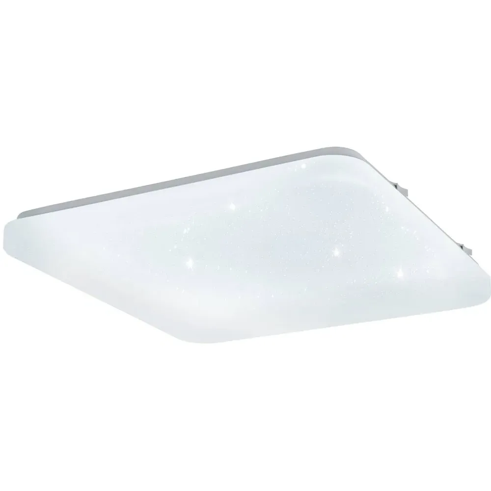 Frania-S Square Flush Ceiling Light - White, Metal