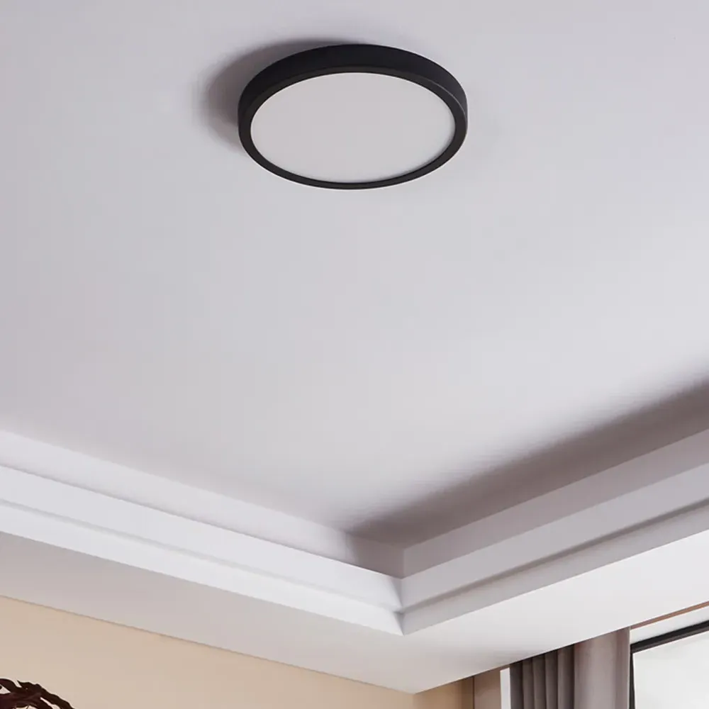 Fueva-Z Round Smart LED Ceiling Light - Black, Metal