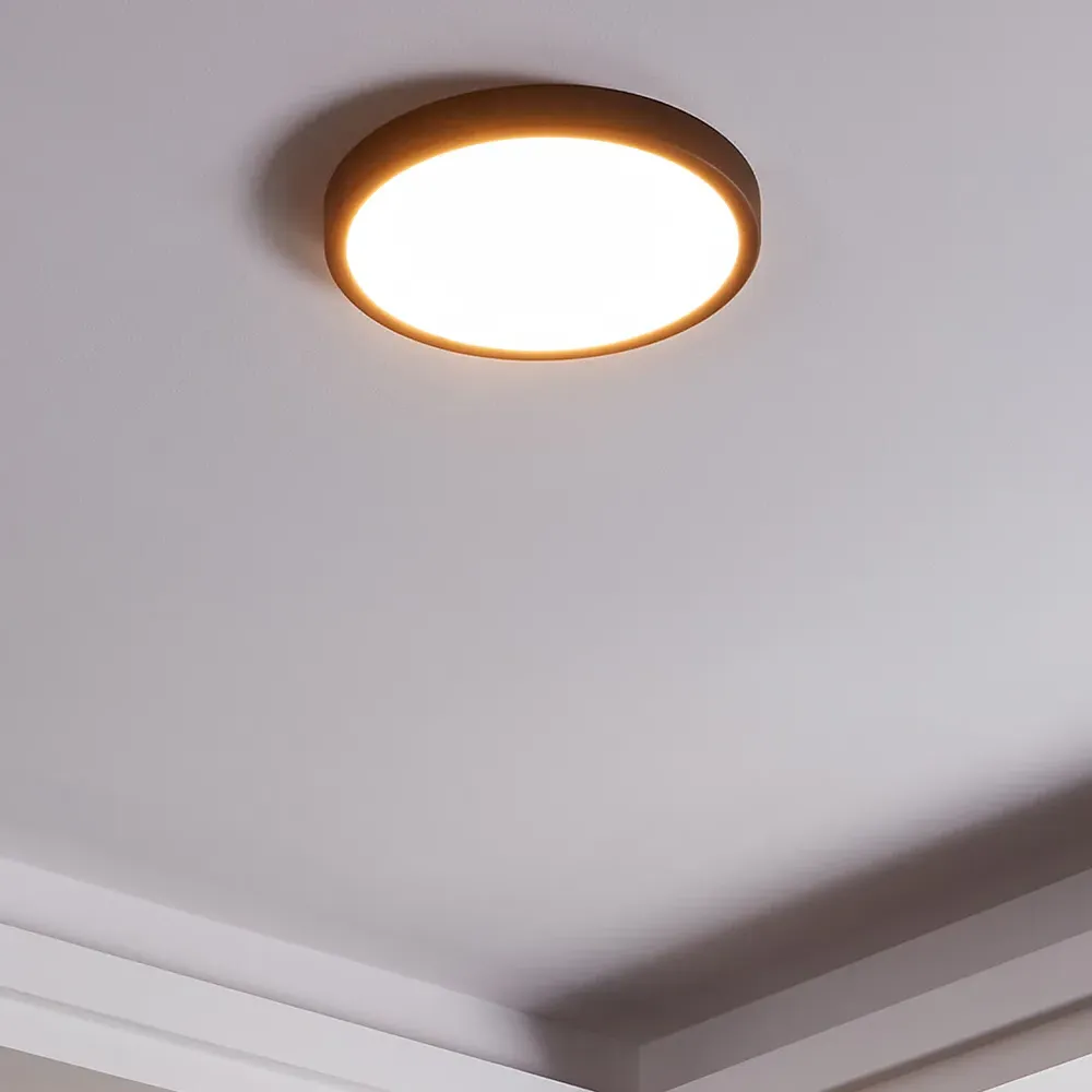 Fueva-Z Round Smart LED Ceiling Light - Black, Metal