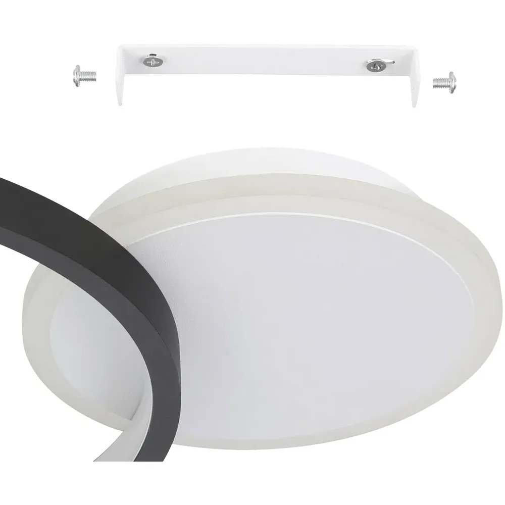 Gafares LED Round Flush Light - Black, Metal