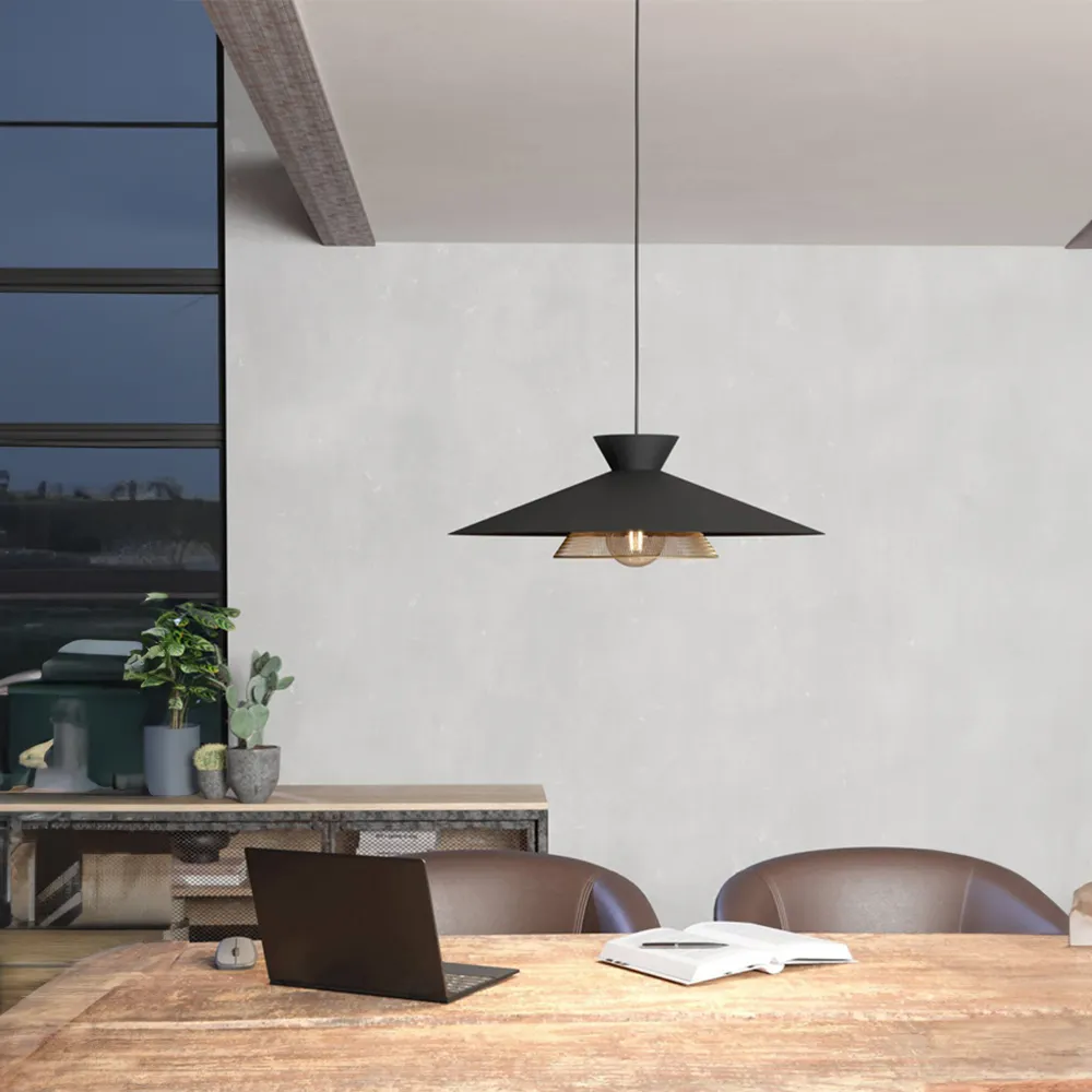 Grizedale Conical Pendant Light - Black, Steel