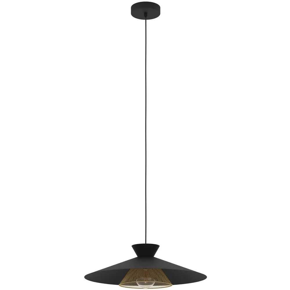 Grizedale Conical Pendant Light - Black, Steel image