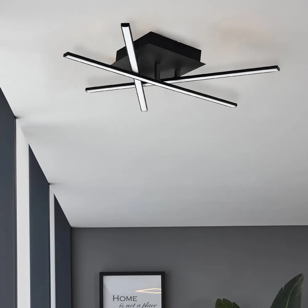 Lasana 3 Light LED Ceiling Light - Black