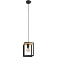Libertad Caged Pendant Light - Black, Wood