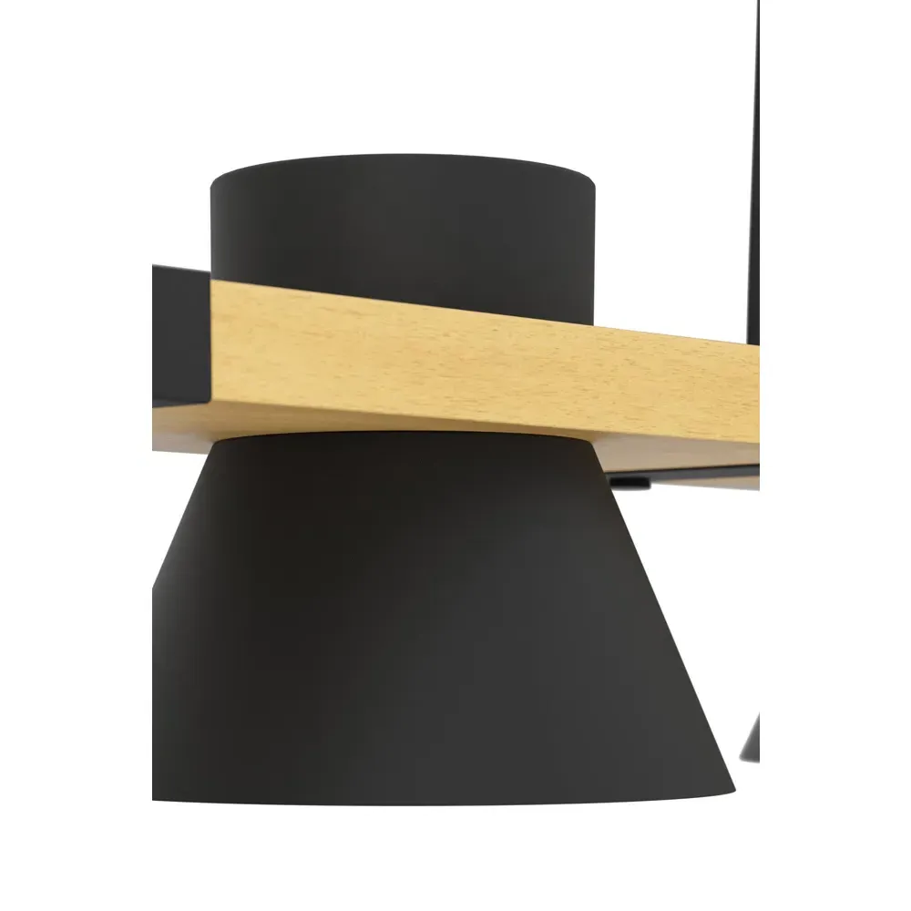 Maccles Pendant Light - Black, Wood