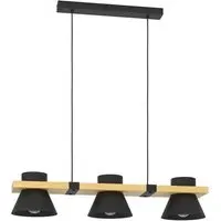 Maccles Pendant Light - Black, Wood