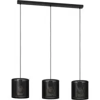 Manby 3 Light Industrial Pendant Light - Black