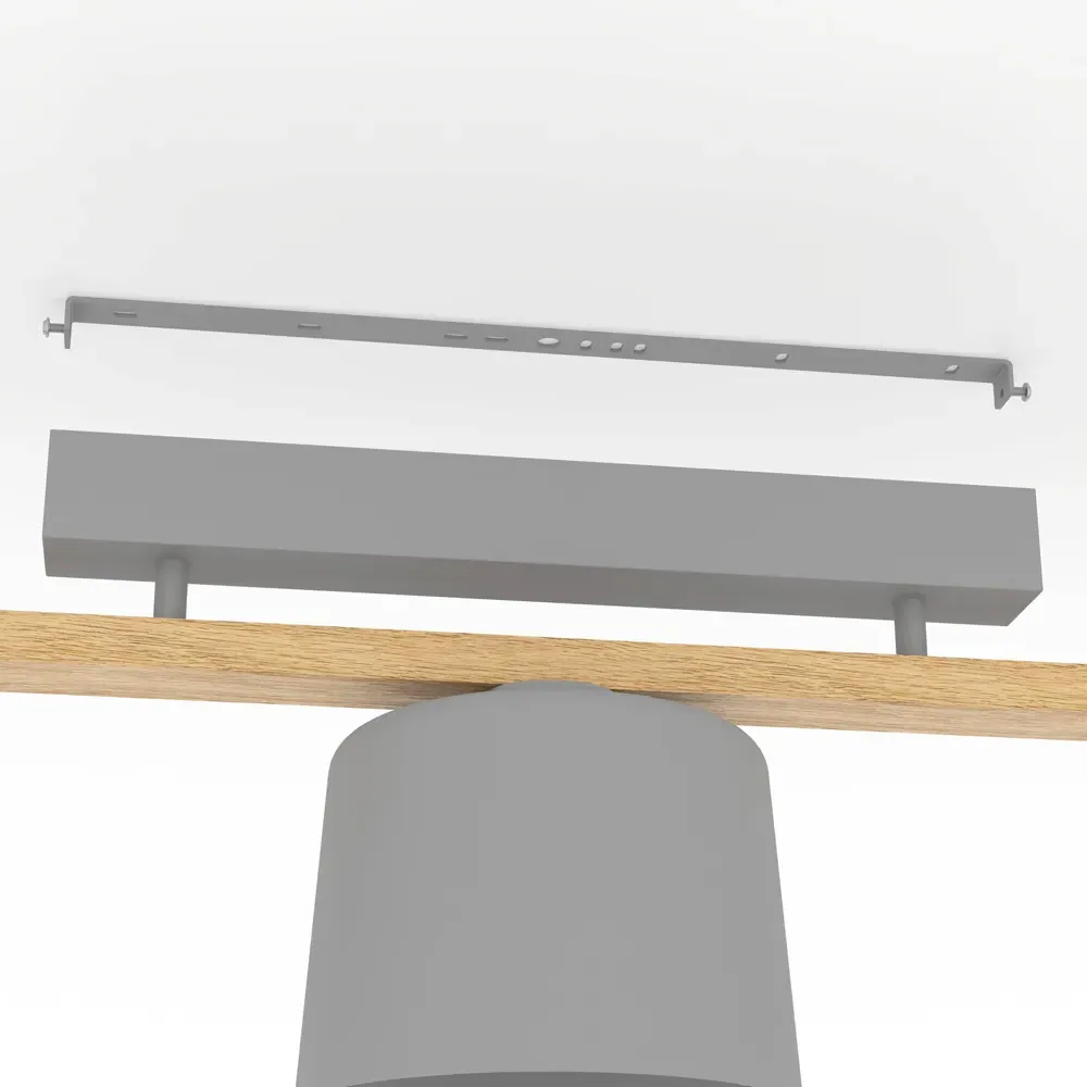 Mariel 3-Light Ceiling Light - Grey, Wood