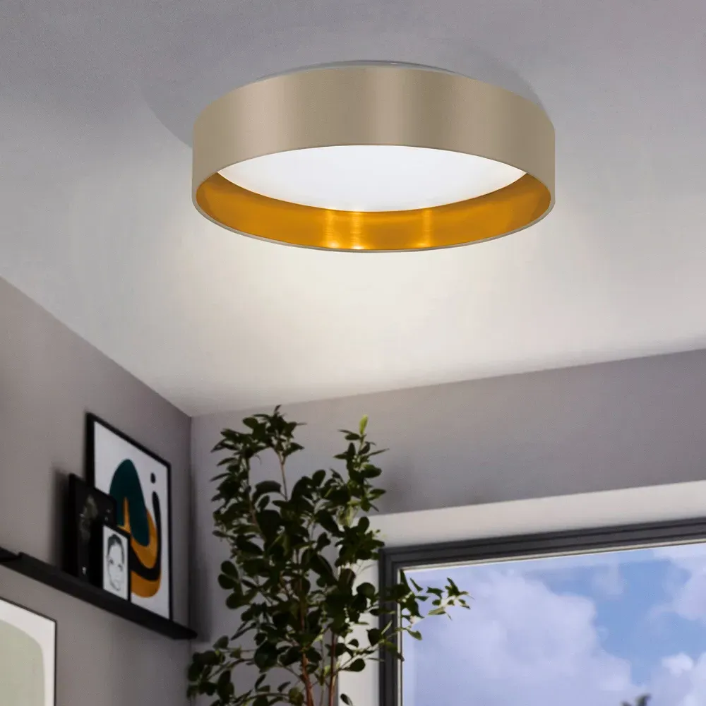 Maserlo Round Ceiling Light - Cappuccino, Fabric