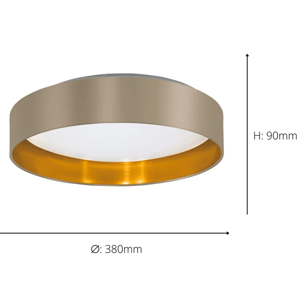 Maserlo Round Ceiling Light - Cappuccino, Fabric