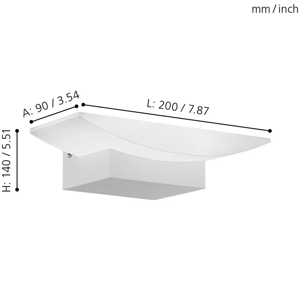 Metrass Uplighter LED Wall Light - White, Aluminium