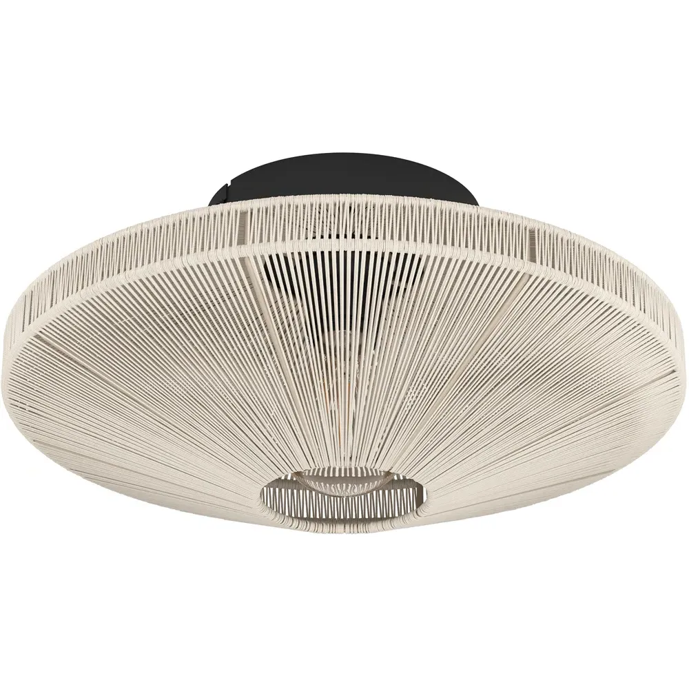 Midsumer Fabric Ceiling Light - Black, Steel