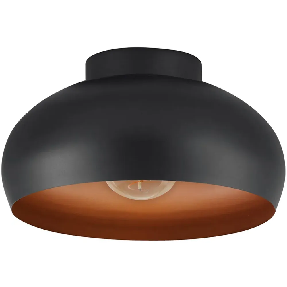 Mogano2 Round Ceiling Light - Black and Copper, Metal