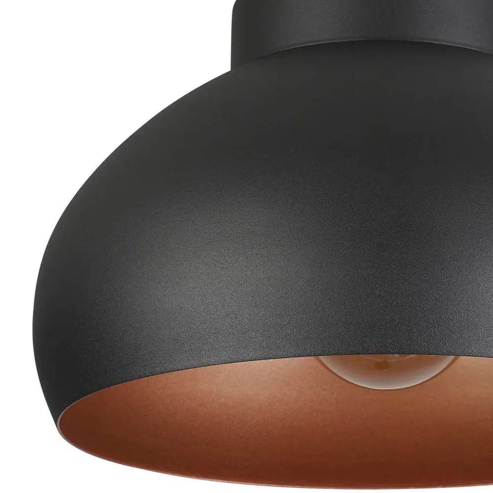 Mogano2 Round Ceiling Light - Black and Copper, Metal
