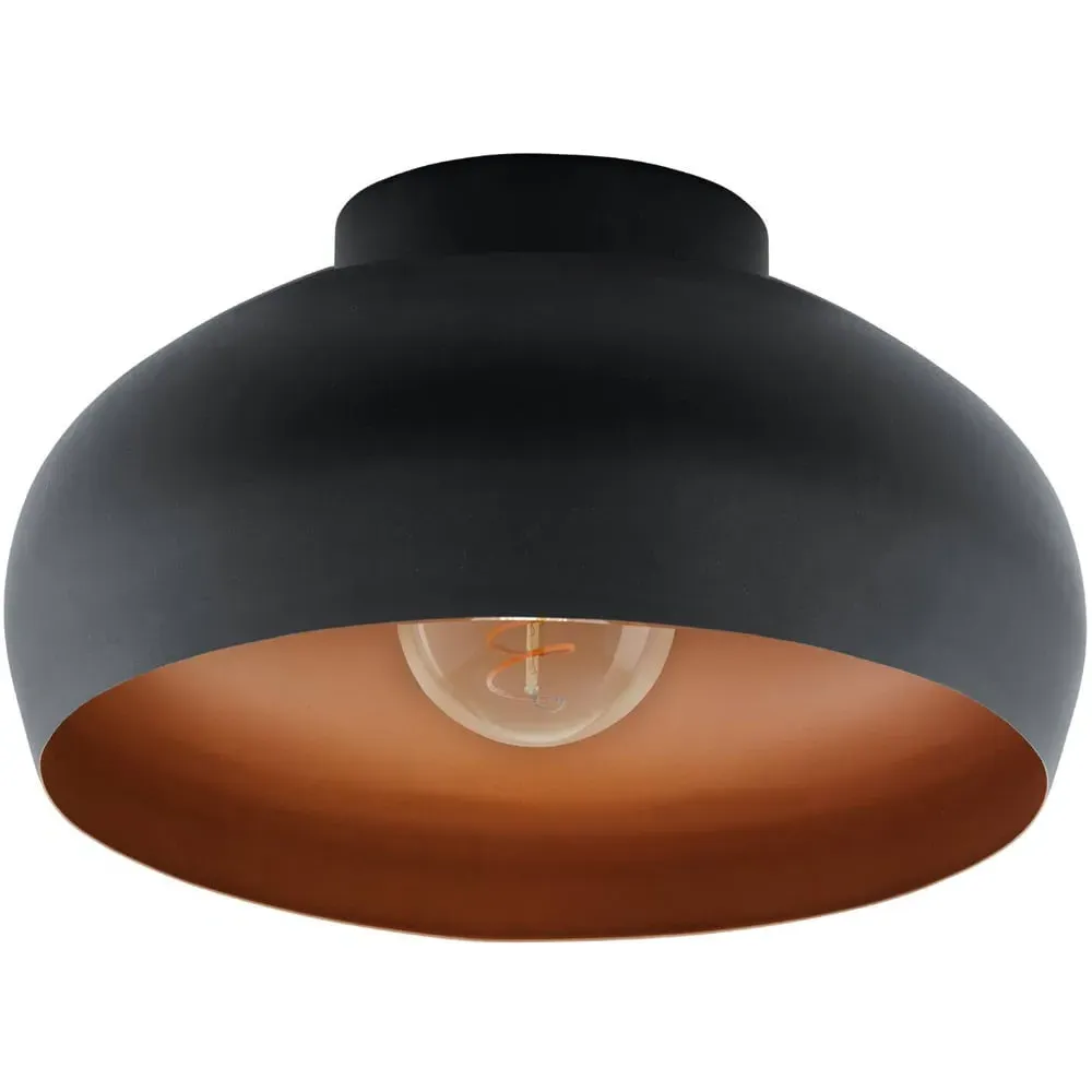 Mogano2 Round Ceiling Light - Black and Copper, Metal