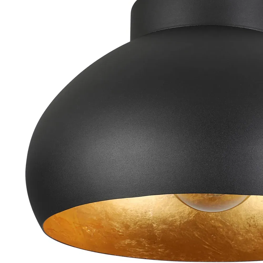 Mogano2 Round Ceiling Light - Black and Gold, Metal