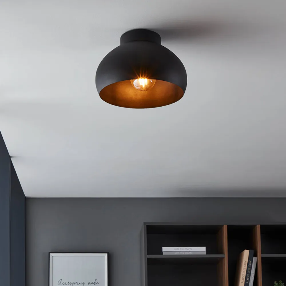 Mogano2 Round Ceiling Light - Black, Metal