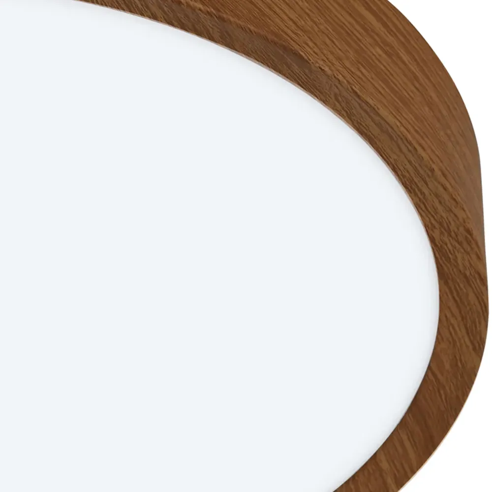 Musurita Flush Fitting LED Ceiling Light - Brown, Wood Effect