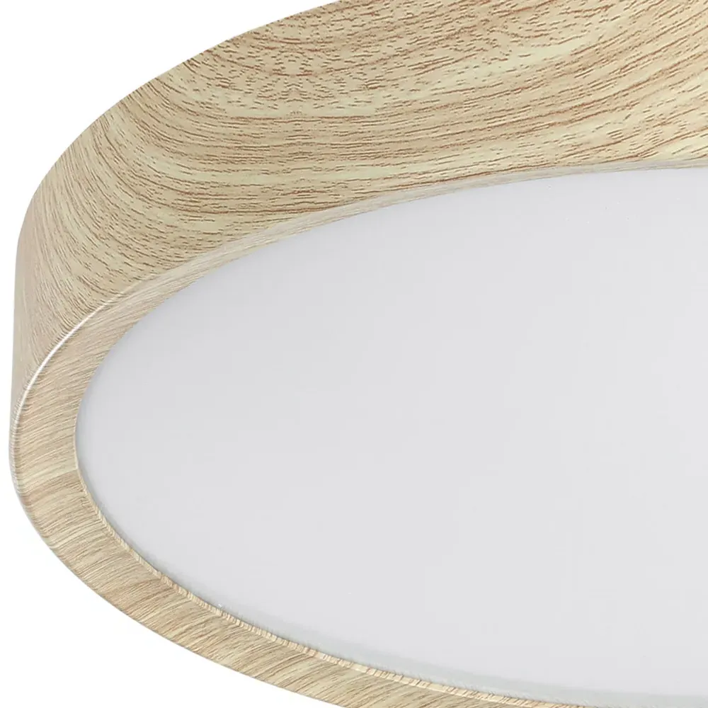 Musurita LED Ceiling Light with Diffuser - Brown, Wood Effect