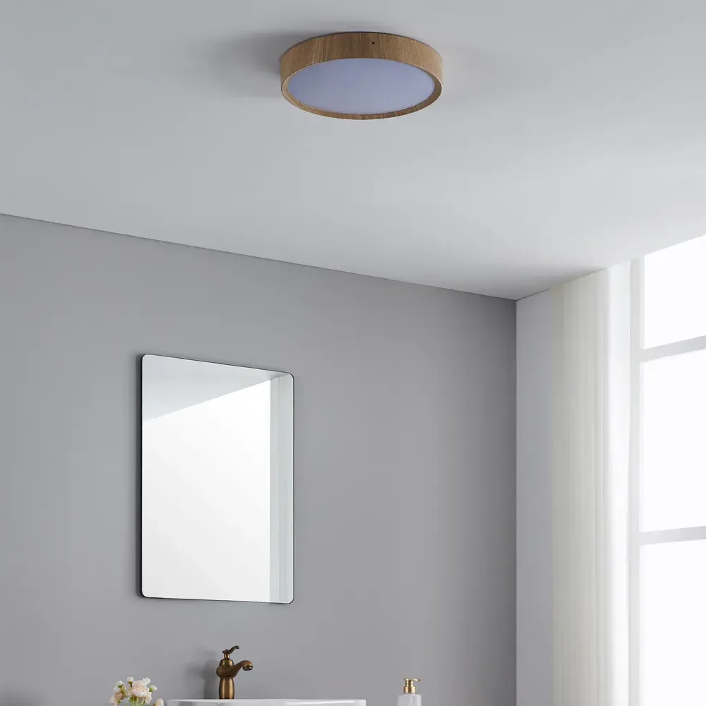 Musurita LED Ceiling Light with Diffuser - Brown, Wood Effect