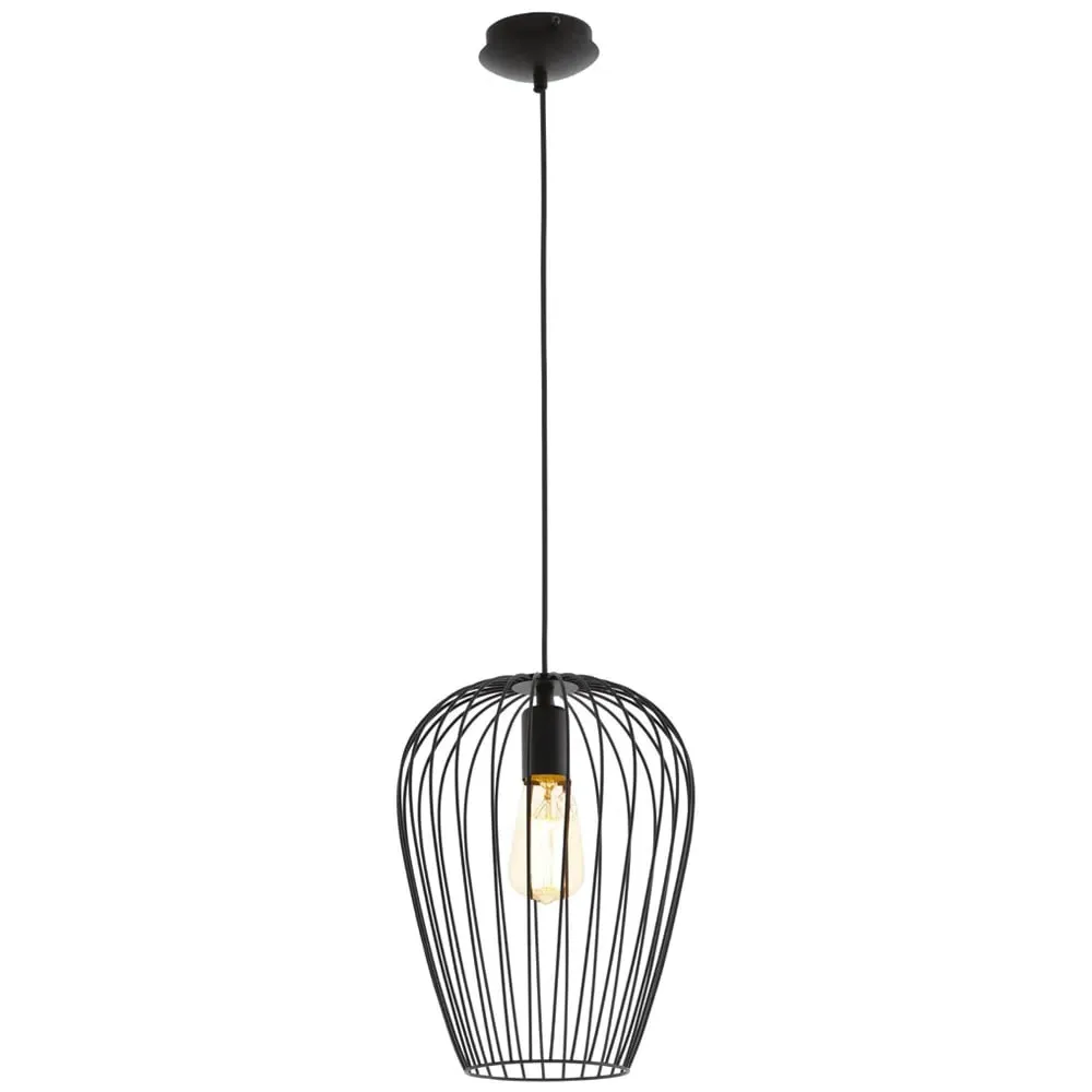 Newton Caged Shade Pendant Light - Black