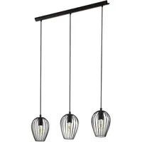 Newtown 3 LED Metal Pendant Light - Black