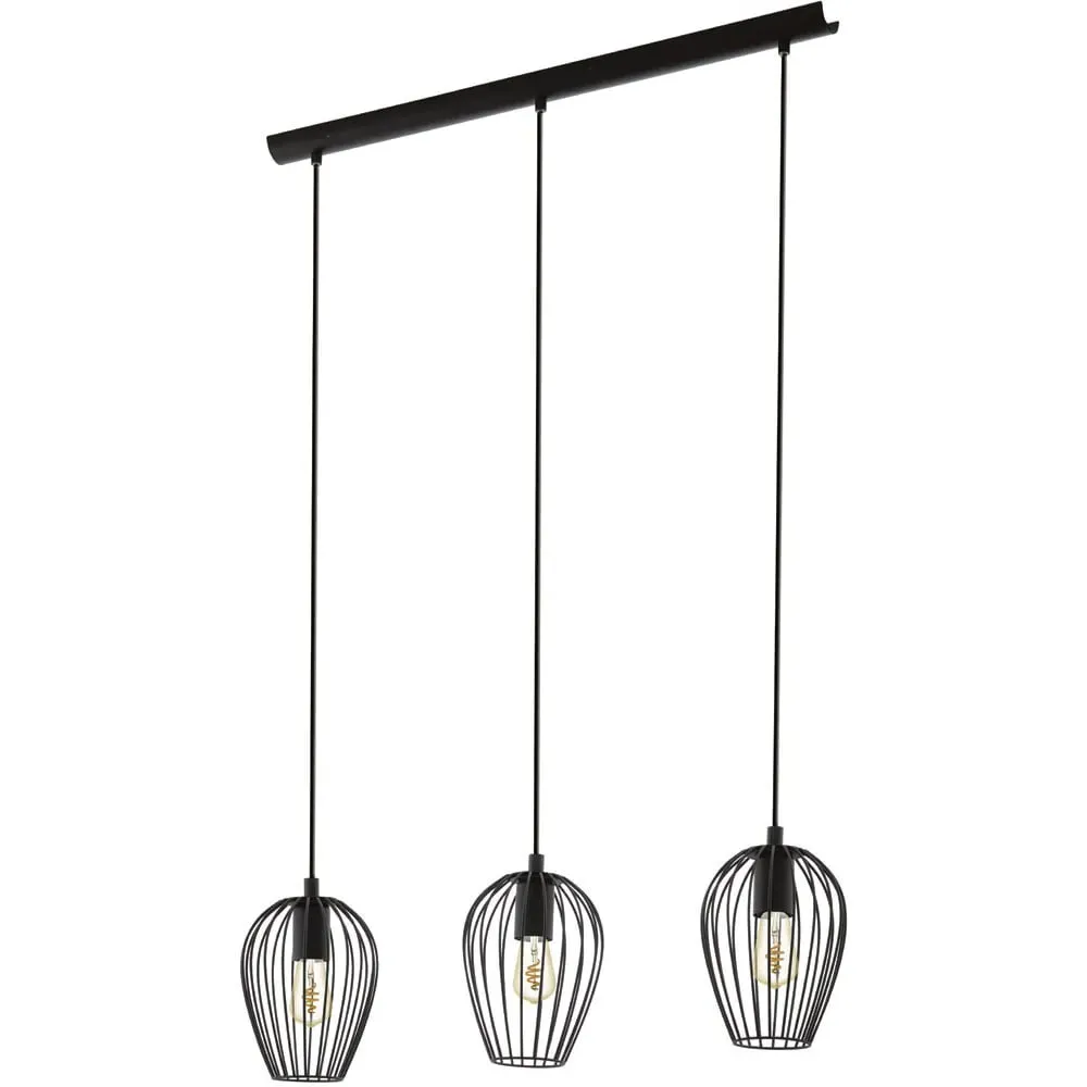 Newtown 3 LED Metal Pendant Light - Black