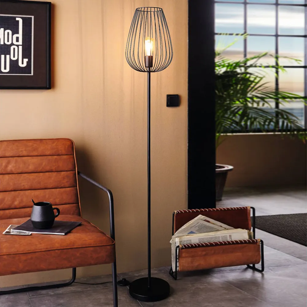 Newtown Caged Floor Lamp - Black