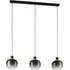 Oilella 3-Light Glass Pendant Light - Black, Steel
